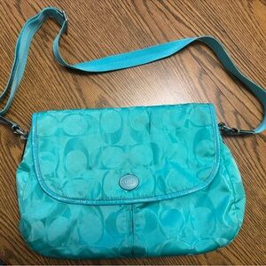 Coach Blue Crossbody Bag with Signature Monogram